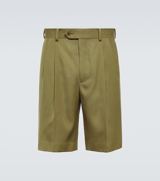 Wool gabardine shorts