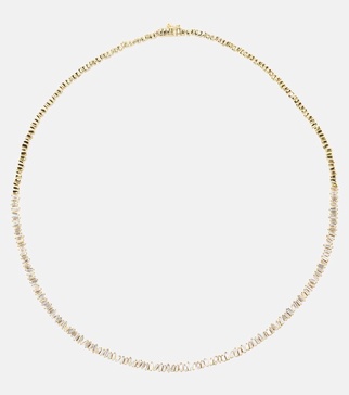 Classic 18kt gold tennis necklace with diamonds