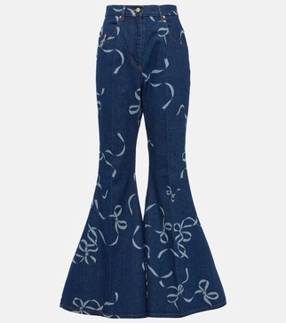 Printed flared jeans