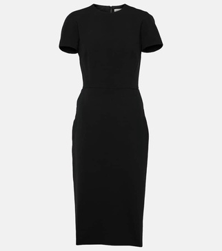 Fitted T-Shirt crêpe midi dress