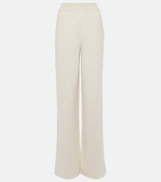 Napier high-rise cashmere wide-leg pants