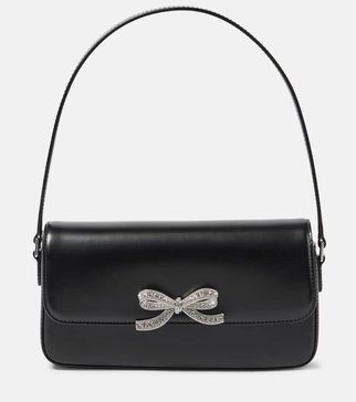 Bow-detail leather shoulder bag