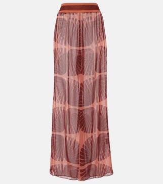 Printed georgette wide-leg pants