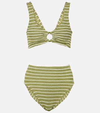 Nadine striped high-rise bikini