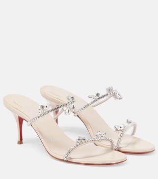 Just Queen 70 embellished leather mules