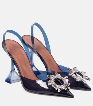 Begum embellished PVC slingback pumps