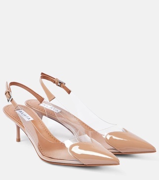 Le Cœur PVC and patent leather slingback pumps