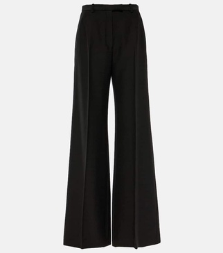 Virgin wool wide-leg pants