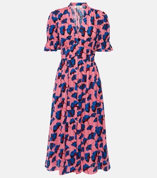 Erica printed cotton midi dress