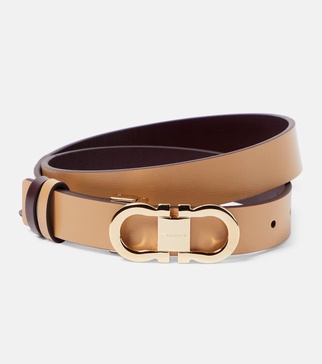 Gancini reversible leather belt