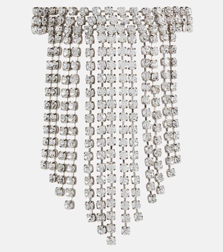 Crystal-embellished fringe necklace