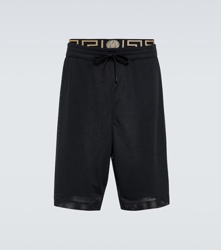 Greca Border mesh shorts