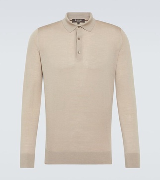 Virgin wool polo sweater