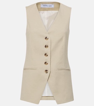 Liff linen-blend vest