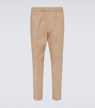 Cotton-blend tapered pants