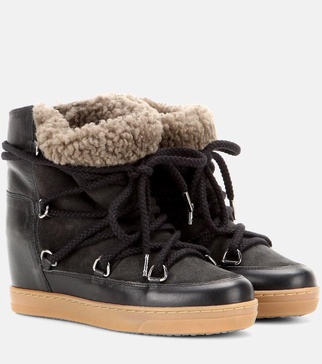 Nowles shearling-trimmed leather ankle boots