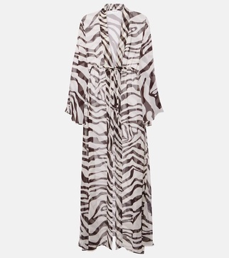 Betty zebra-print chiffon kaftan