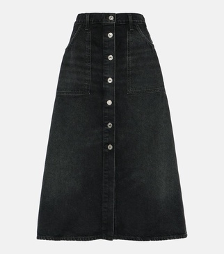 Denim midi skirt