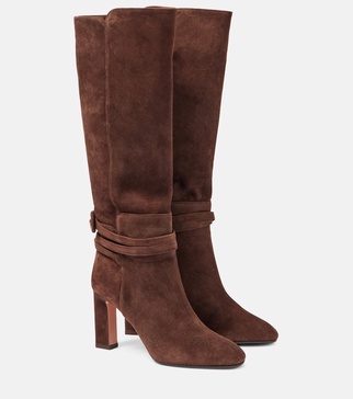 Very Bow Tie 85 suede knee-high boots