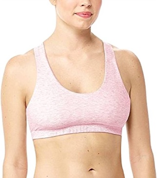 womens cotton racerback bralette in heathered rose