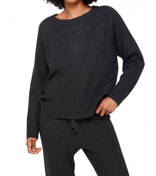 luxe essential doutzen ballet sweater in charcoal