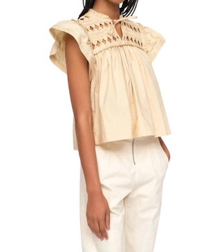 phoebe cotton short sleeve top in butter