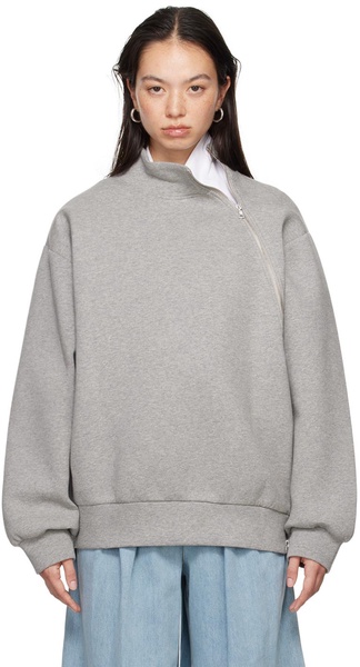 Gray Zipped Sweatshirt