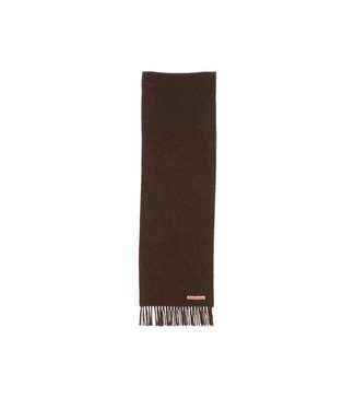 Acne Studios Logo Patch Fringed Edge Scarf