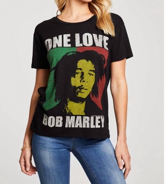 bob marley one love tee in black