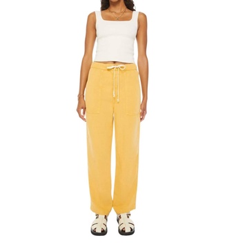 drawn patch pocket private ankle pant in flax