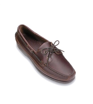 men's boat moccasin in dark brown