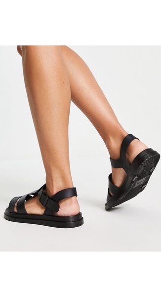 London Rebel chunky jelly sandals in black