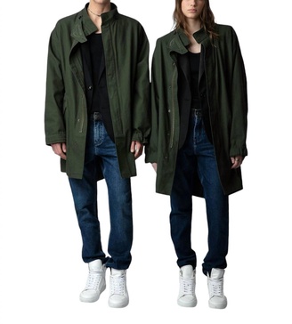 unisex kadri canvas parka in kaki