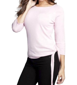 side-tie sweater in pink