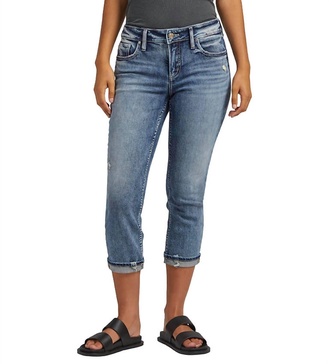 elyse mid rise capri jean in indigo