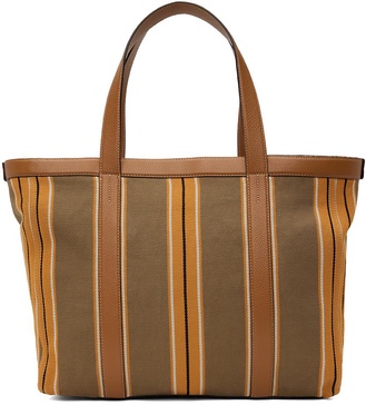 Tan & Orange Striped Tote