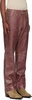 Burgundy Crackle Leather Pants