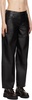 Black Baggy Dad Faux-Leather Trousers