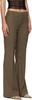 Khaki Teri Bootleg Trousers