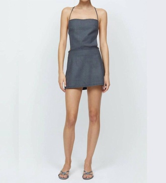 heidi apron mini dress in charcoal