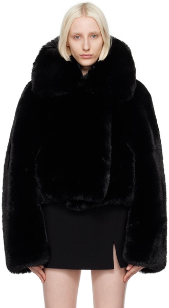 Black Fluffy Faux-Fur Jacket