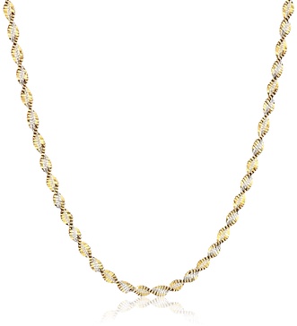 Amazon Essentials Sterling Silver 18k Gold Two Tone 2.3mm Twisted Butterfly Chain Necklace , (previously Amazon Collection)