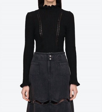 paco riva turtleneck sweater in black