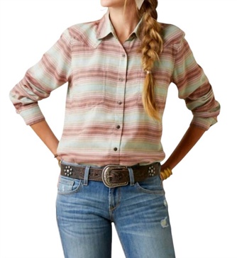 serape button down shirt in sagebrush