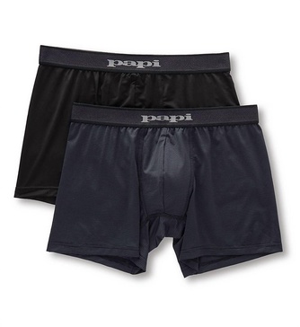 men's 2-pack cool brazilian boxer briefs in black/grey