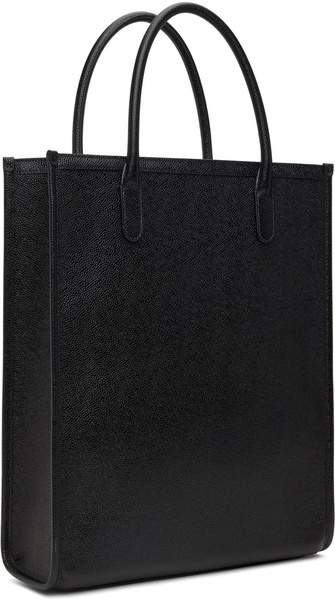 Black  4-Bar Leather Tote