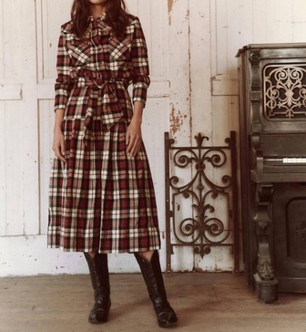 the highland skirt in mill plaid