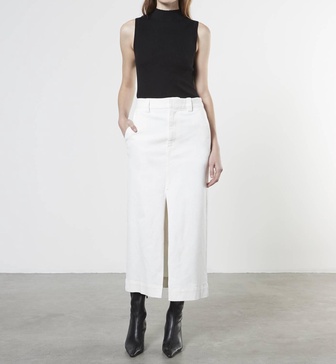 soft touch slit skirt in undyed