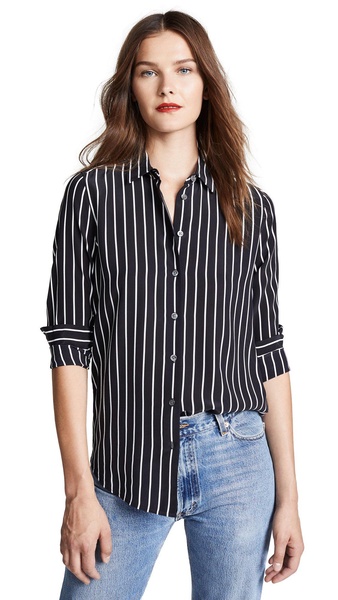 Equipment Women's Excellence Stripe Printed Essential Blouse