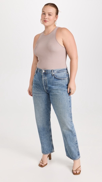 90's Pinch Waist High Rise Straight Jeans